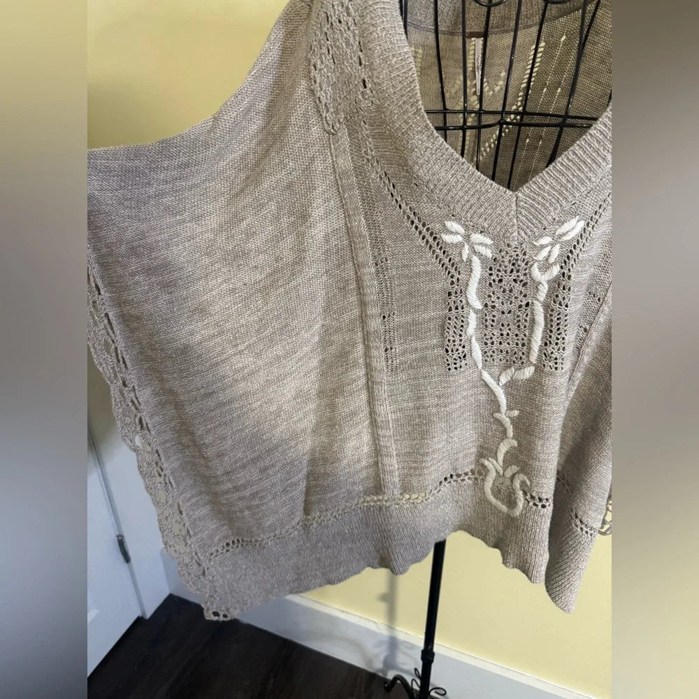 Free People Precious Pointelle Poncho Size Small